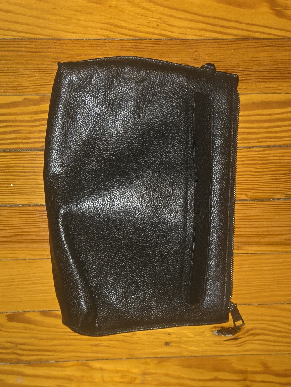 Classic Black Leather Pouch - Coach